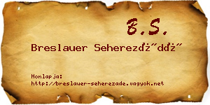 Breslauer Seherezádé névjegykártya